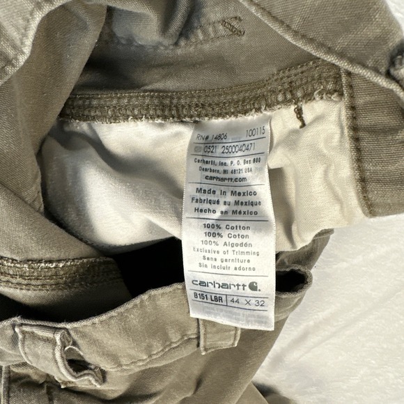 Carhartt Men's Carpenter Canvas Pants Brown 44 x 30 Has Some Stains See Pic - Picture 8 of 12